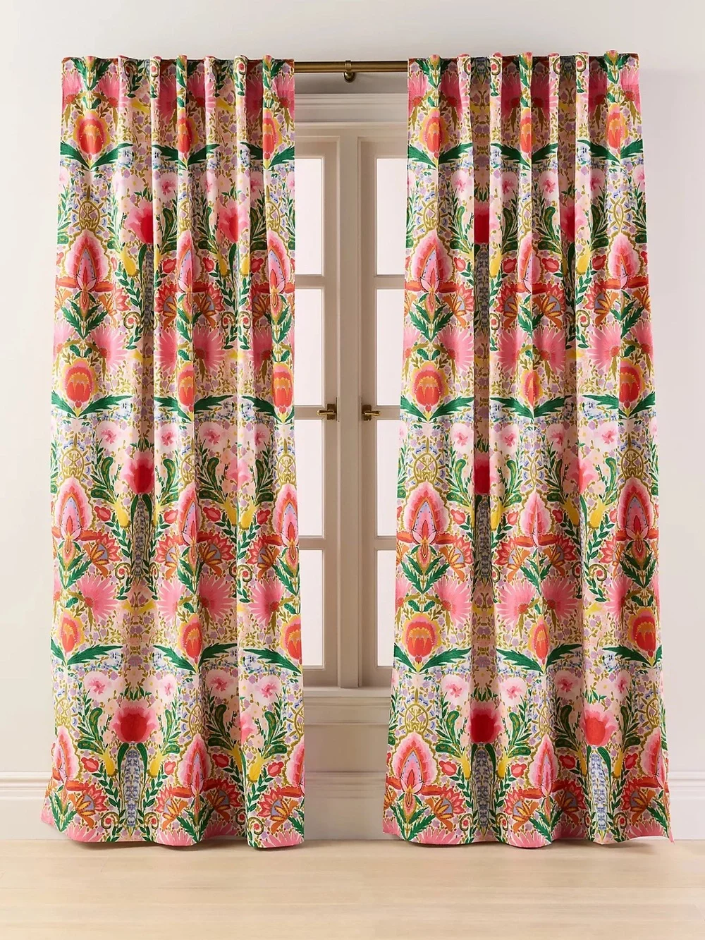 Anthropologie MINDTHEGAP Cotton Printed Susie Q Curtain